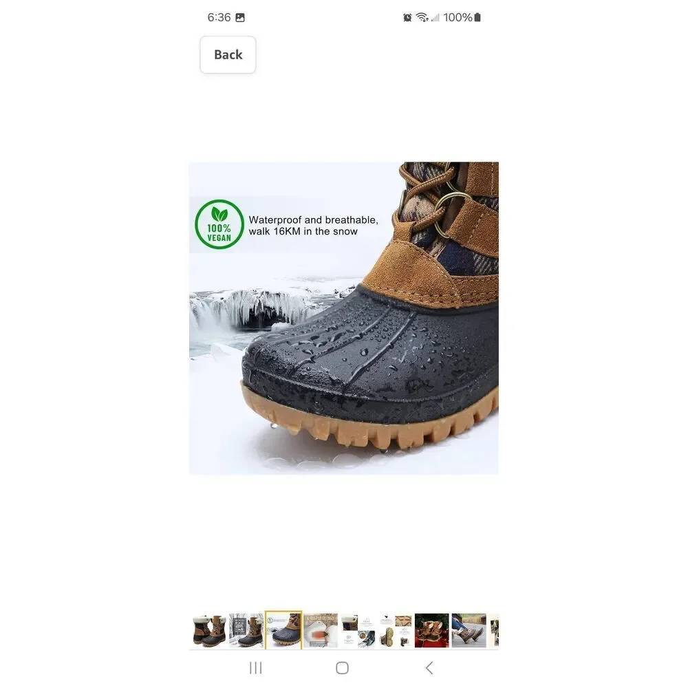 New Size 8 STQ Winter Duck Boots Waterproof Insulated Womens Lace Up Boots